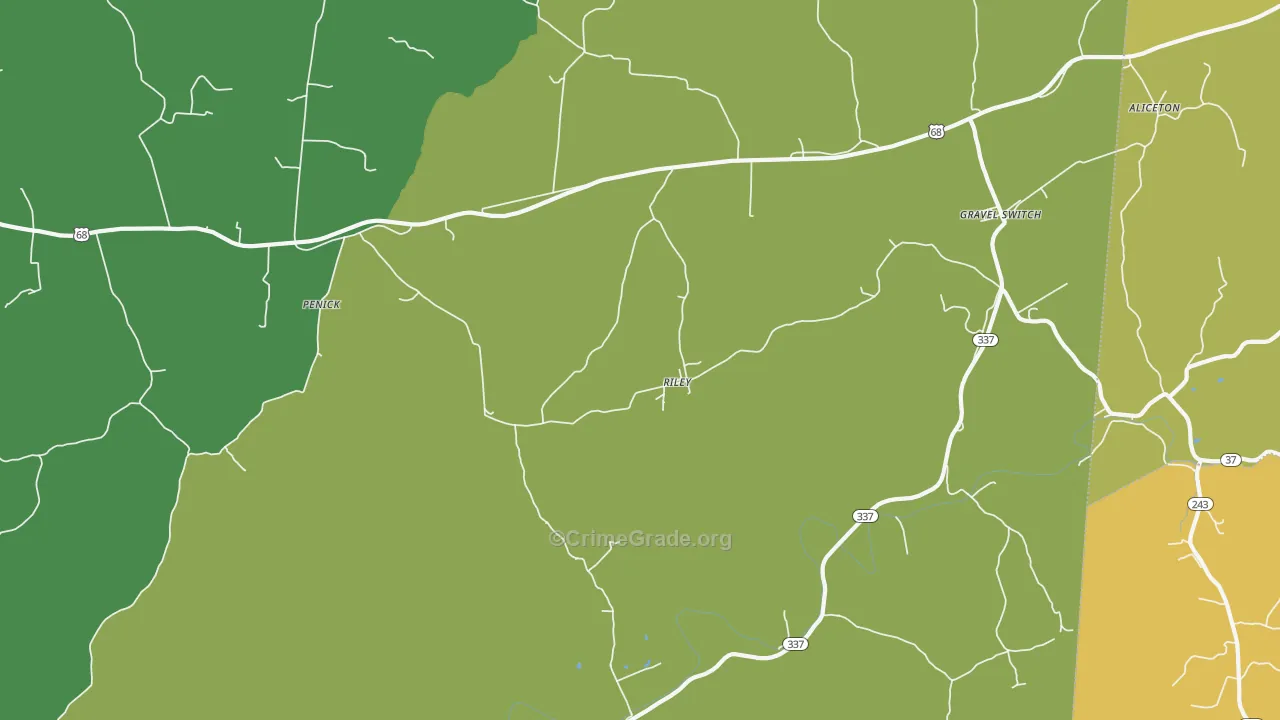 Riley, KY Map of Assault Rates