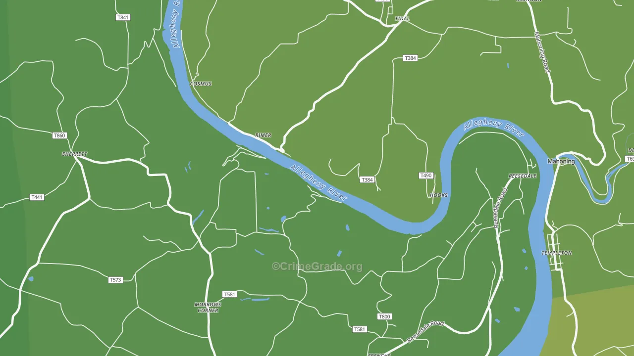 Rimer, PA Map of Assault Rates
