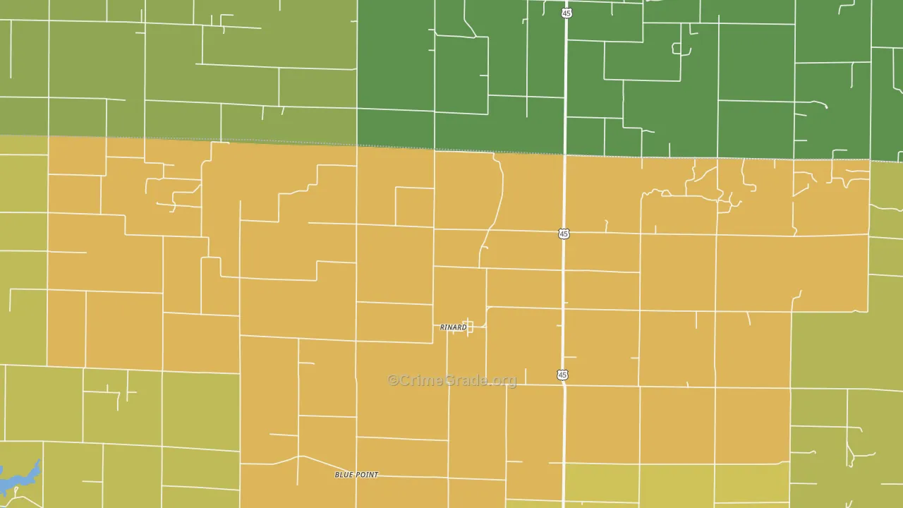 Rinard, IL Map of Assault Rates