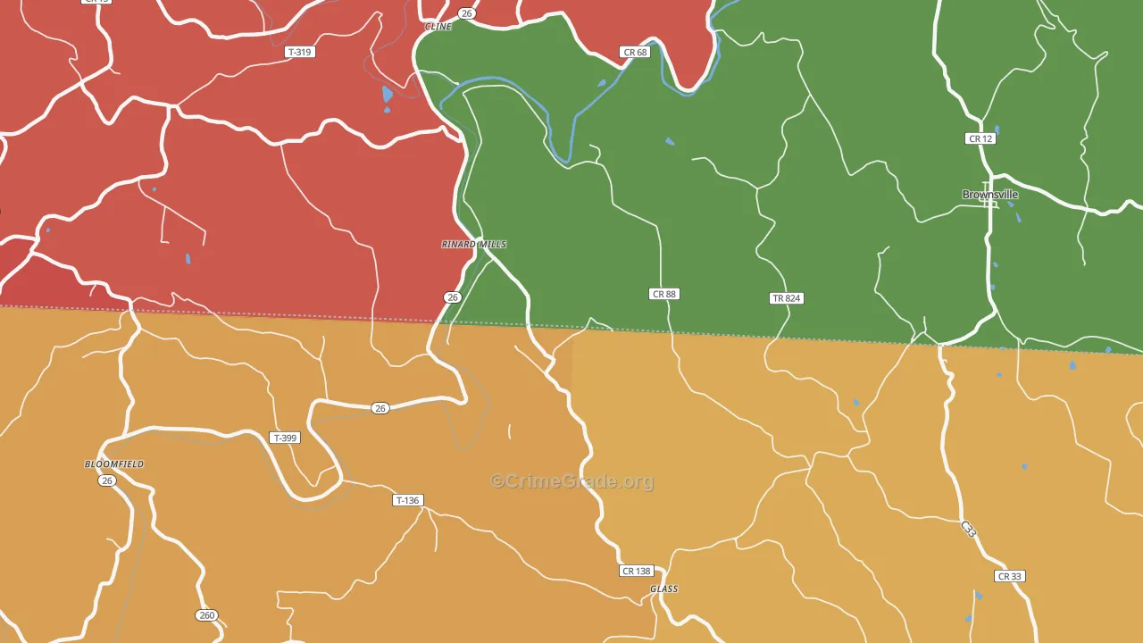 Rinard Mills, OH Map of Assault Rates