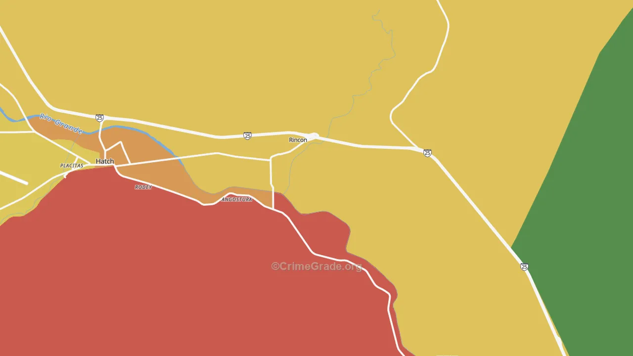Rincon, NM Map of Assault Rates