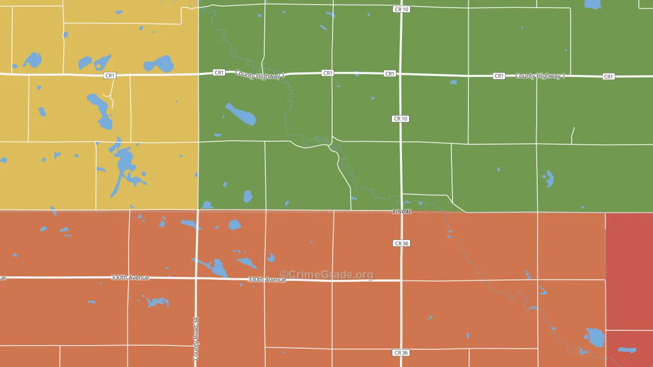 Rindal, MN Map of Assault Rates