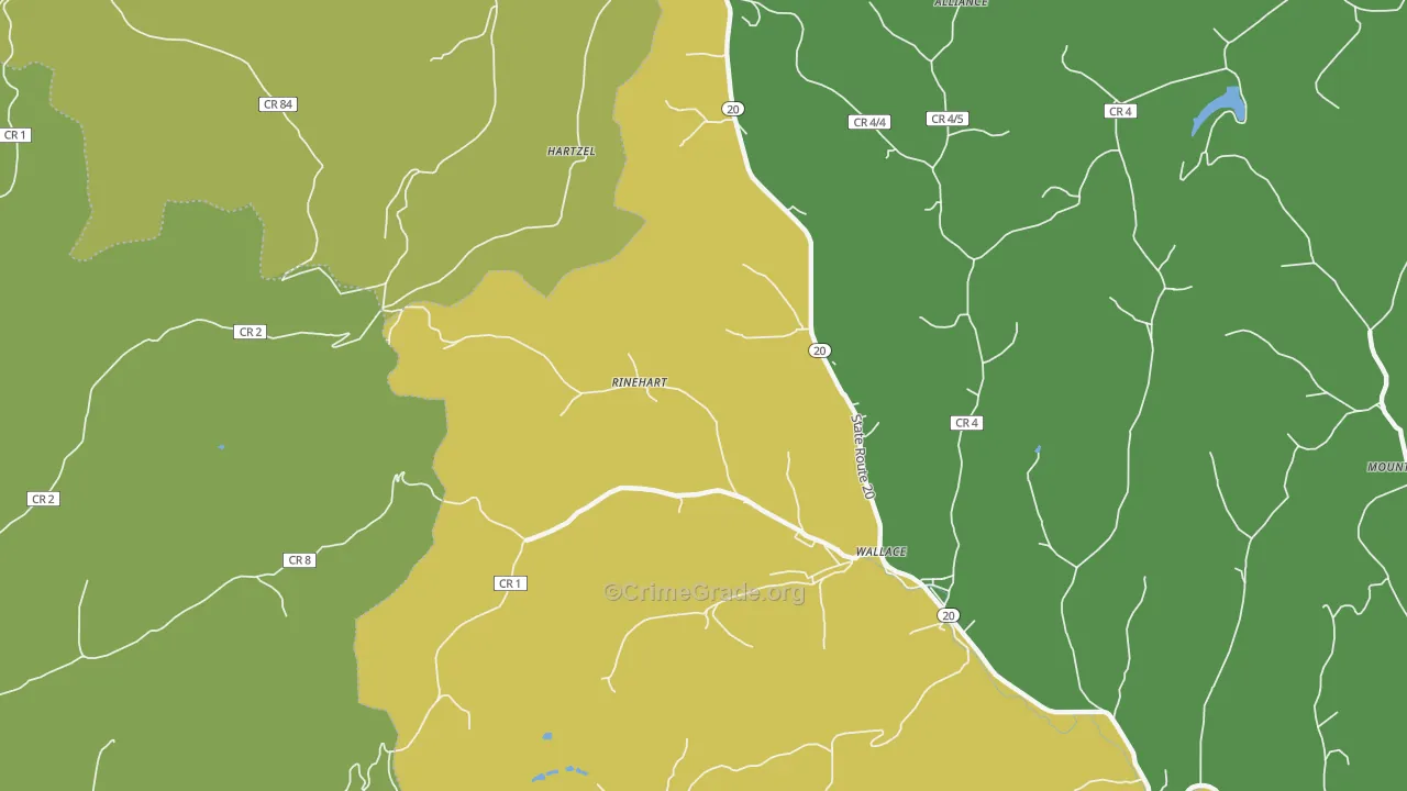 Rinehart, WV Map of Assault Rates