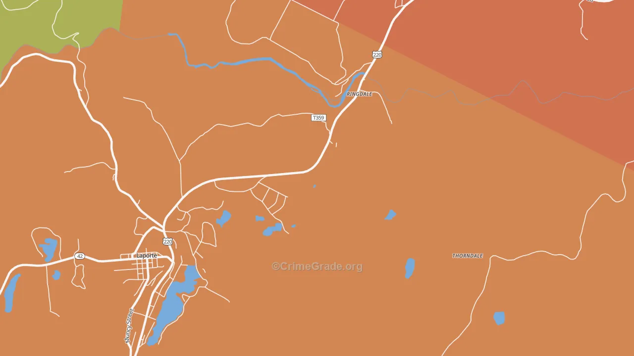 Ringdale, PA Map of Assault Rates