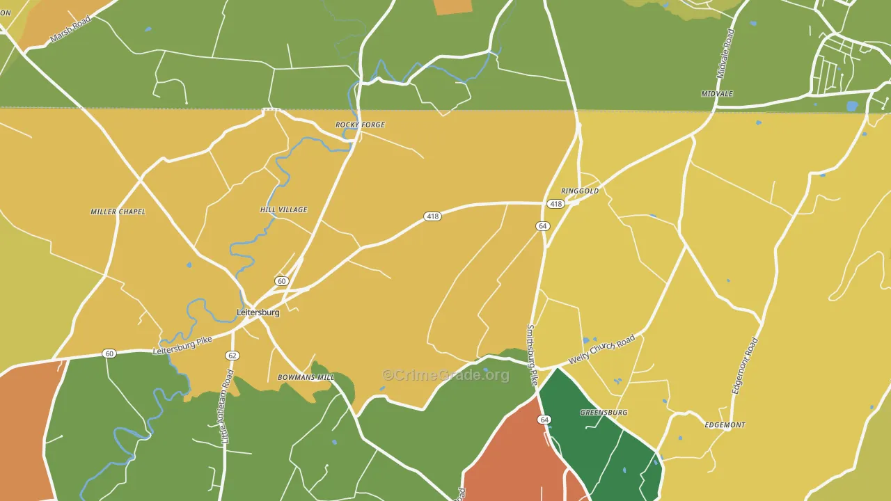 Ringgold, MD Map of Assault Rates