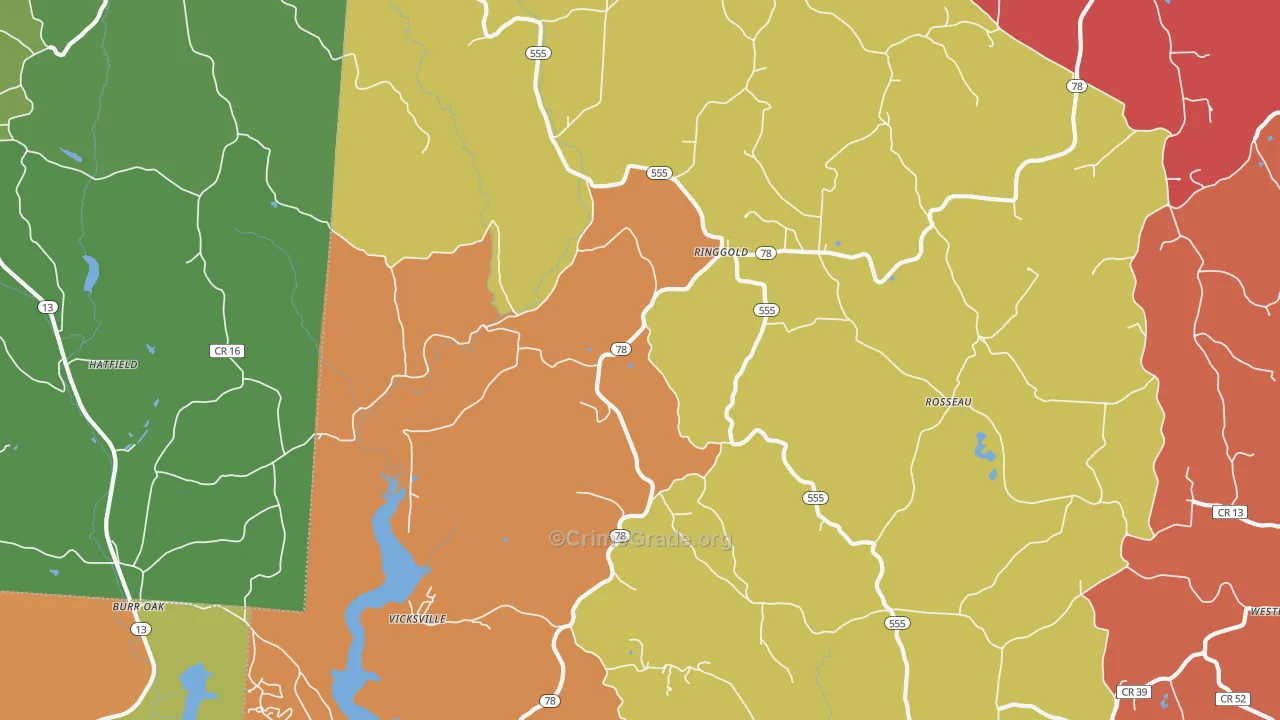 Ringgold, OH Map of Assault Rates