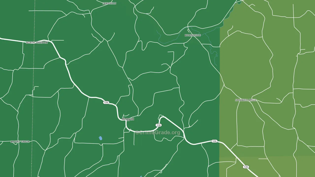 Ringgold, PA Map of Assault Rates
