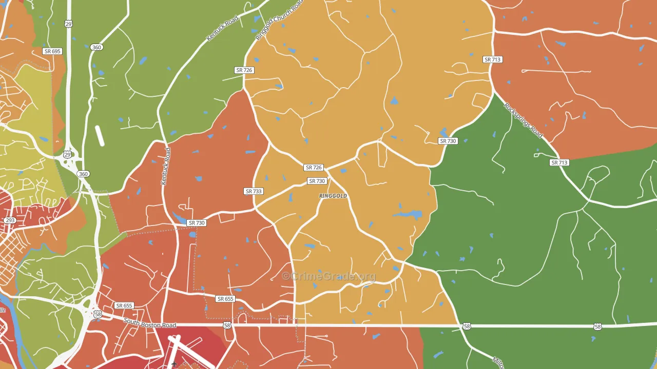 Ringgold, VA Map of Assault Rates