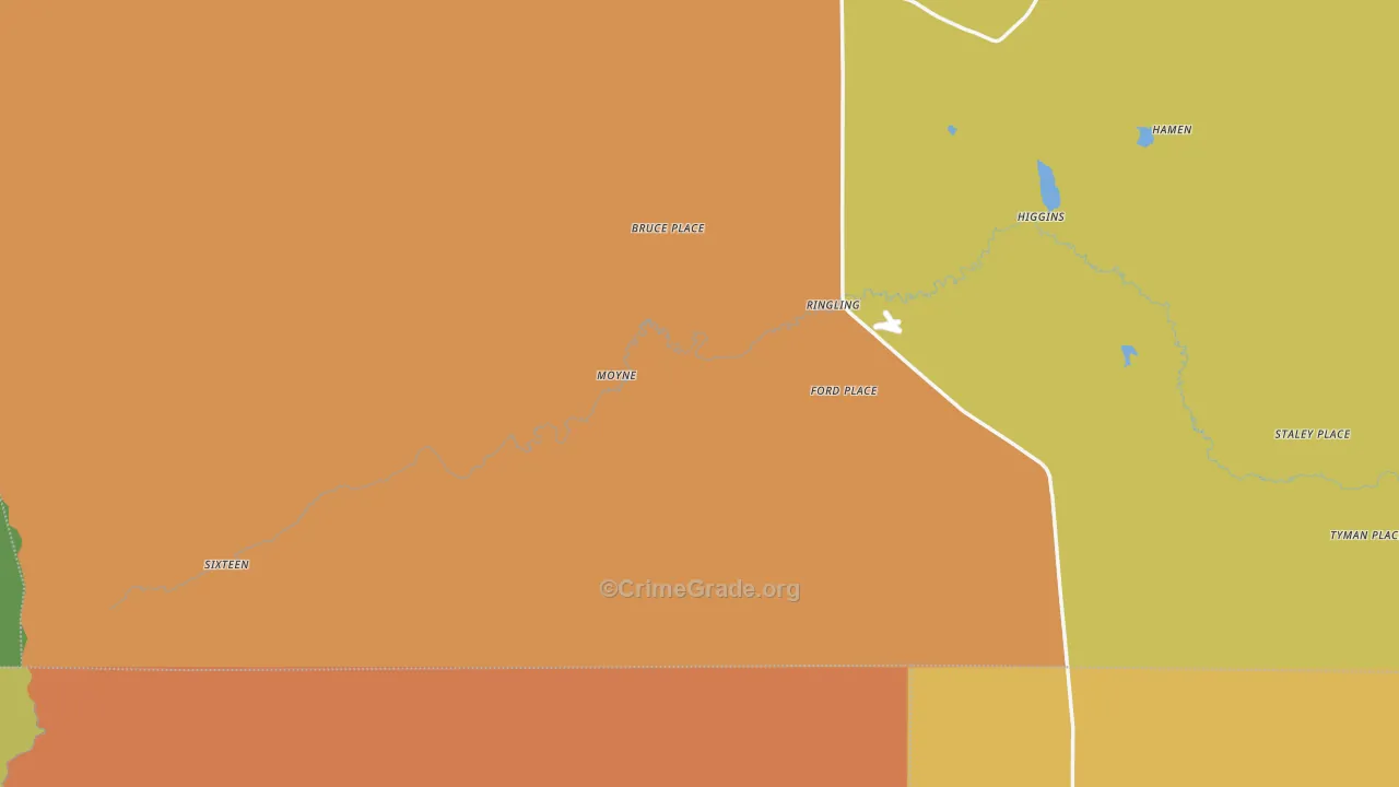 Ringling, MT Map of Assault Rates