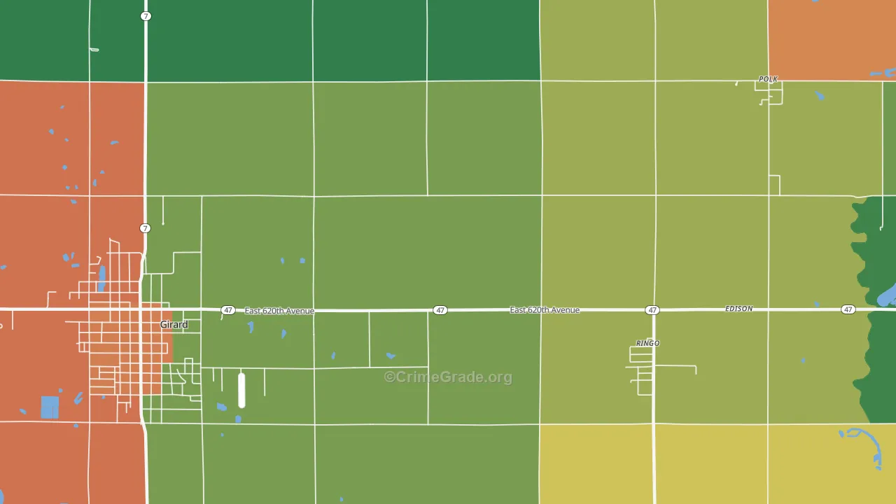 Ringo, KS Map of Assault Rates
