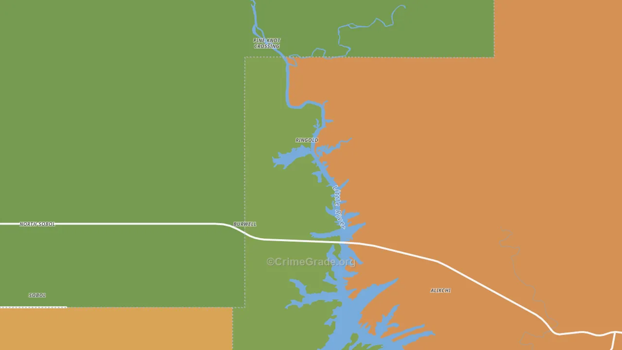 Ringold, OK Map of Assault Rates