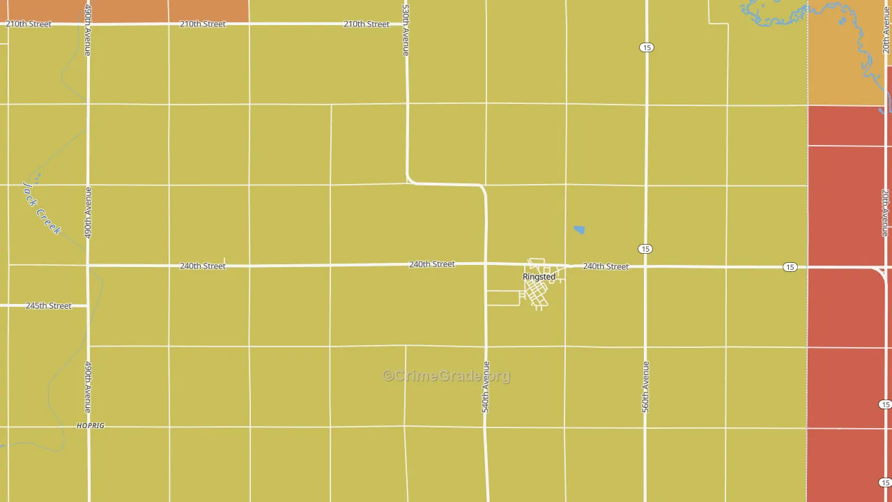 Ringsted, IA Map of Assault Rates