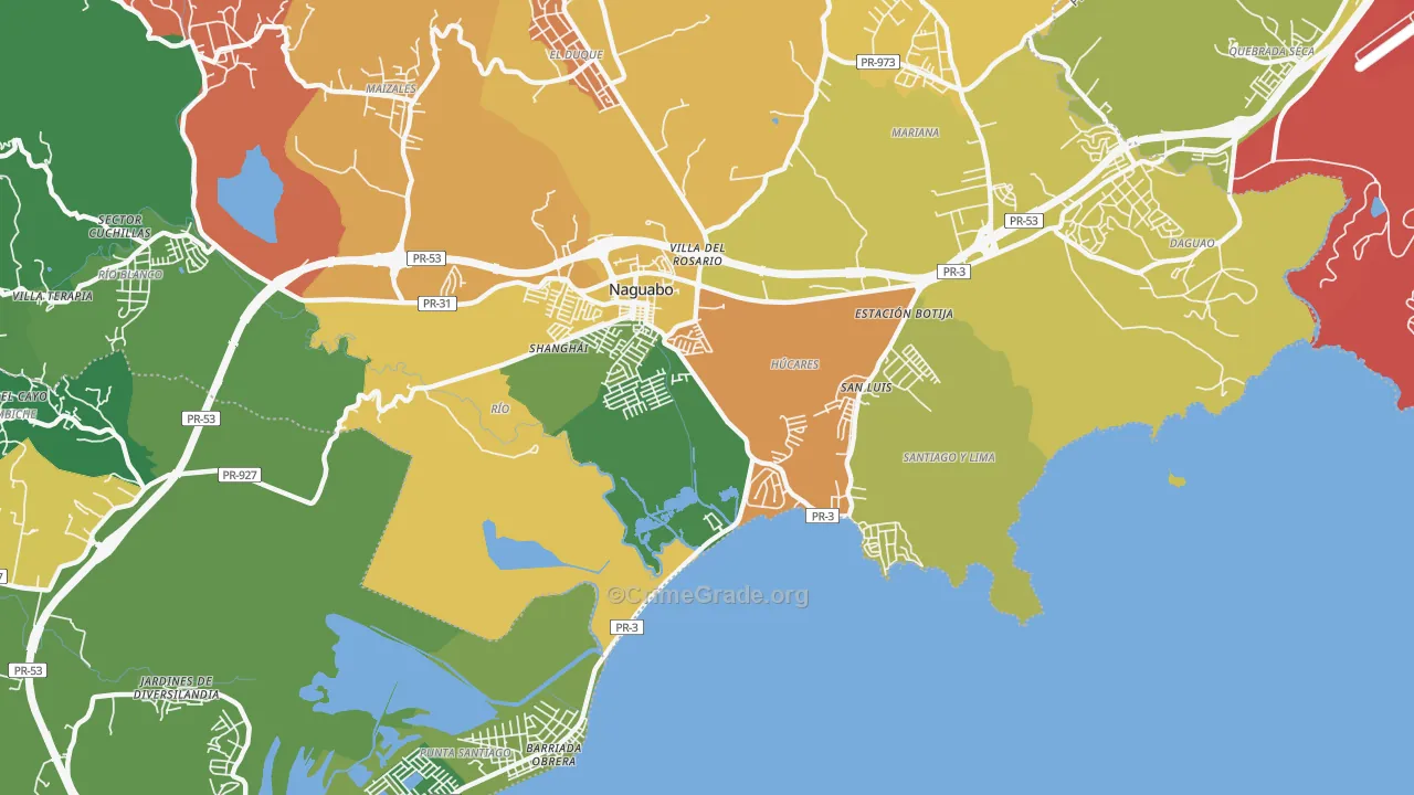 Rio Blanco, PR Map of Assault Rates