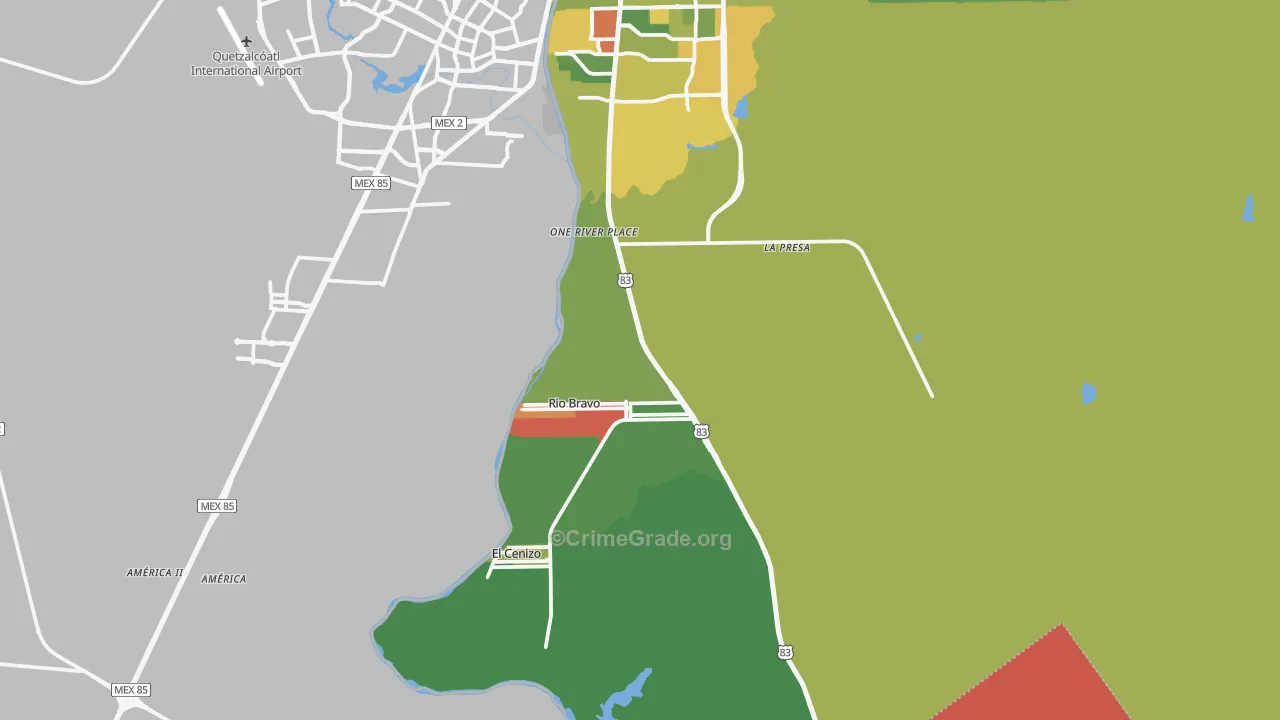 Rio Bravo, TX Map of Assault Rates