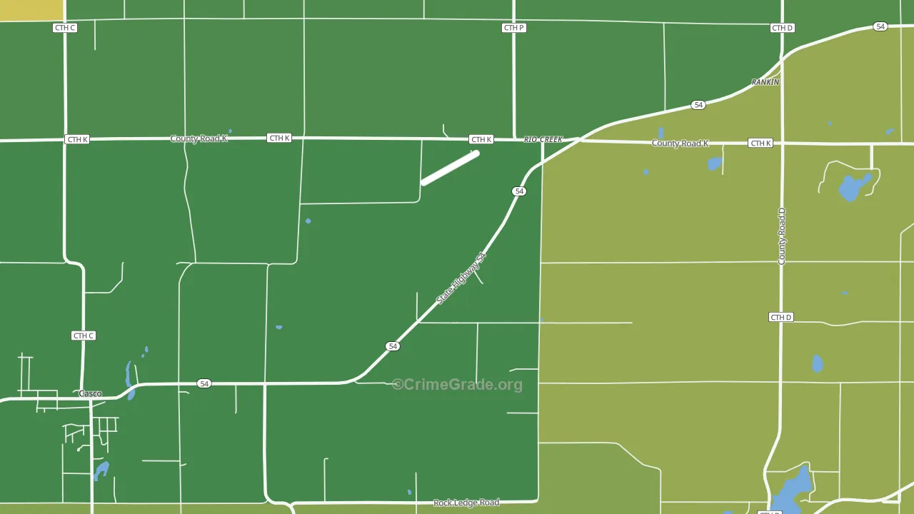 Rio Creek, WI Map of Assault Rates