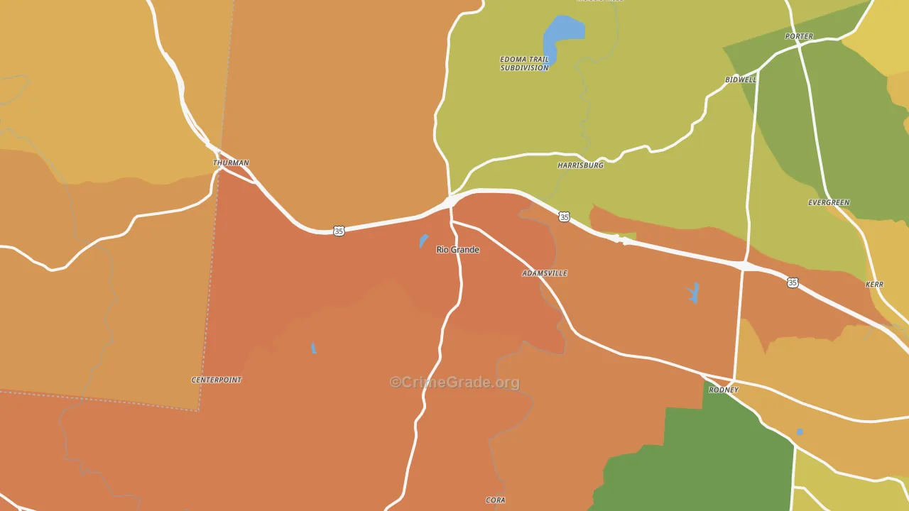 Rio Grande, OH Map of Assault Rates