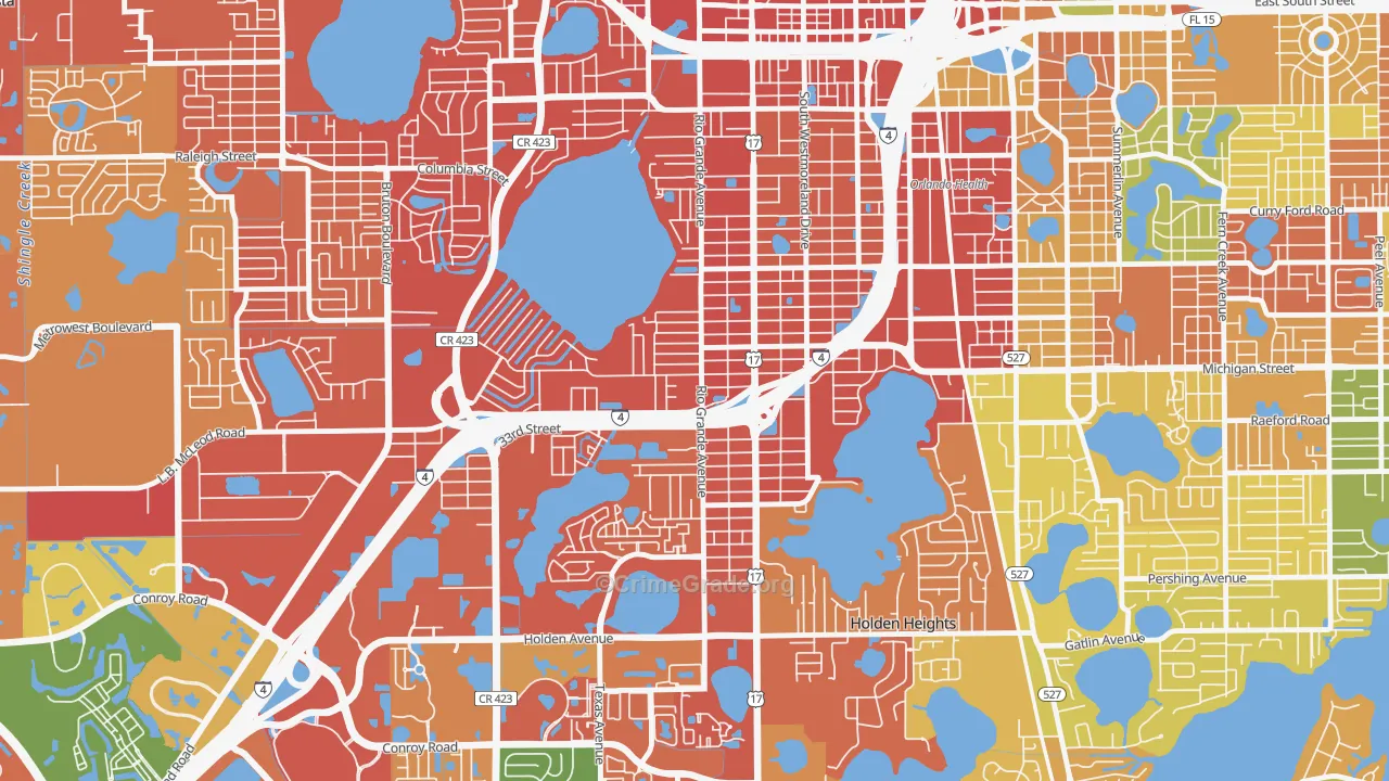 Rio Grande Park, Orlando, FL Map of Assault Rates