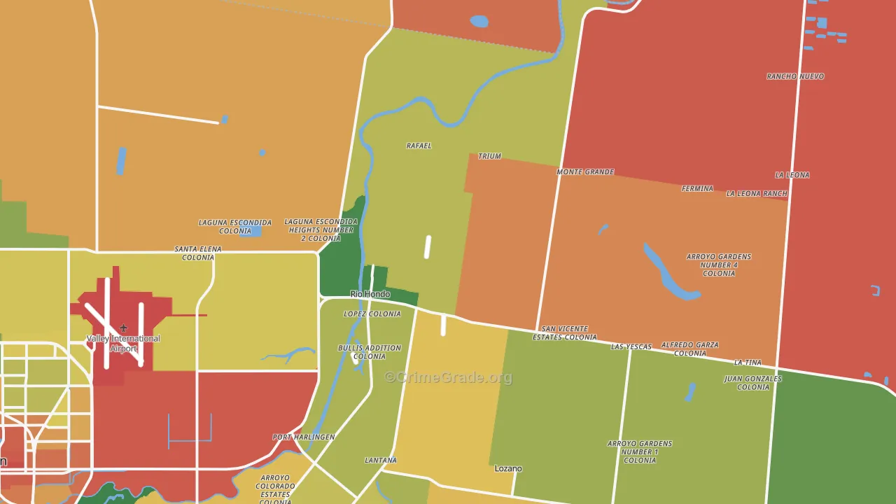 Rio Hondo, TX Map of Assault Rates
