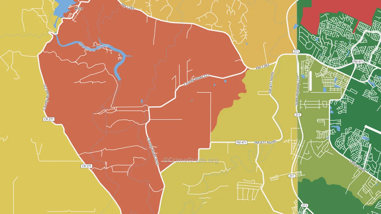 Rio Medina, TX Map of Assault Rates