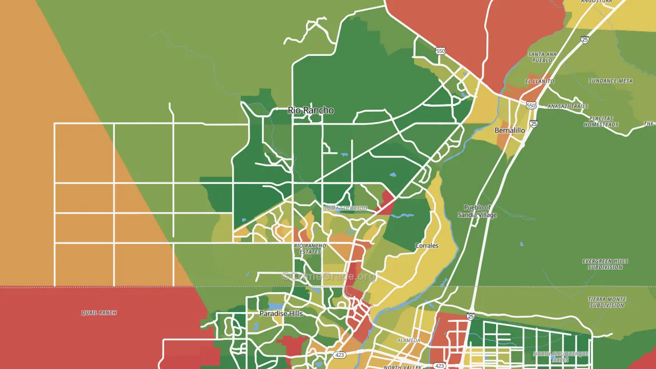 Rio Rancho, NM Map of Assault Rates