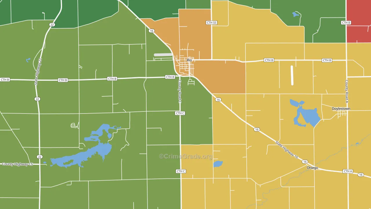 Rio, WI Map of Assault Rates