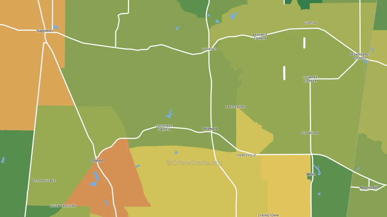 Ripley County, IN Map of Assault Rates