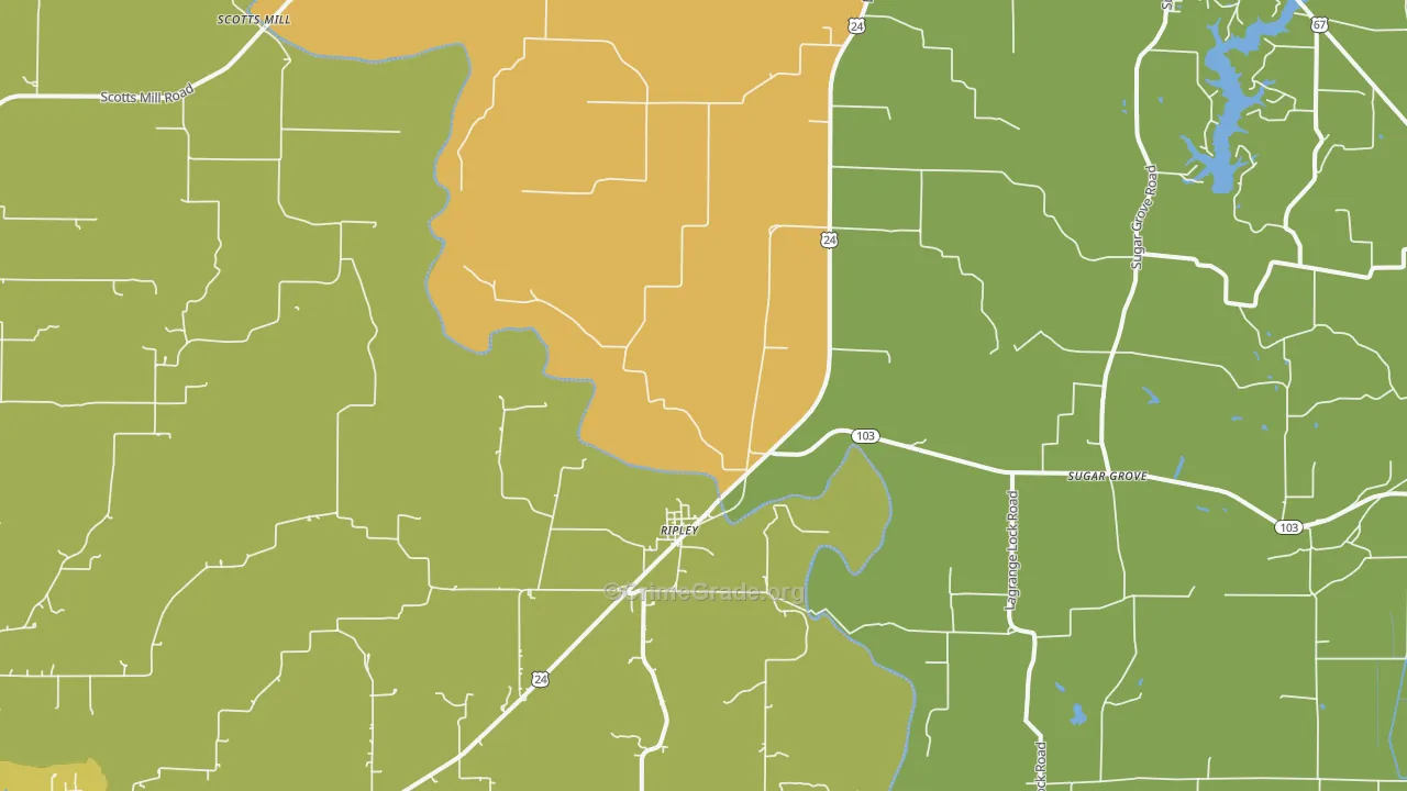 Ripley, IL Map of Assault Rates