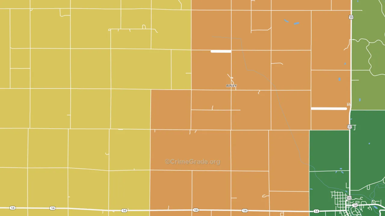 Ripley, IN Map of Assault Rates