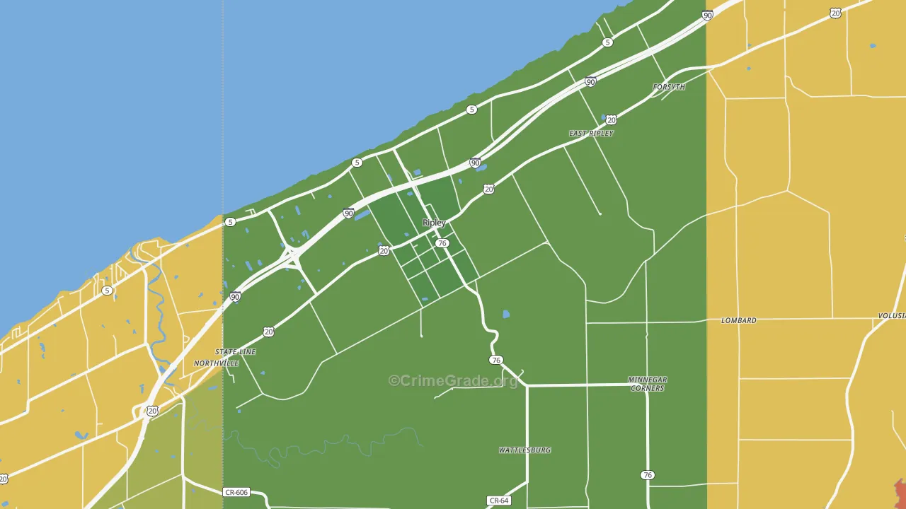 Ripley, NY Map of Assault Rates
