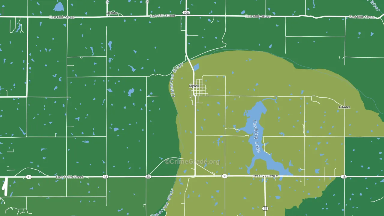 Ripley, OK Map of Assault Rates