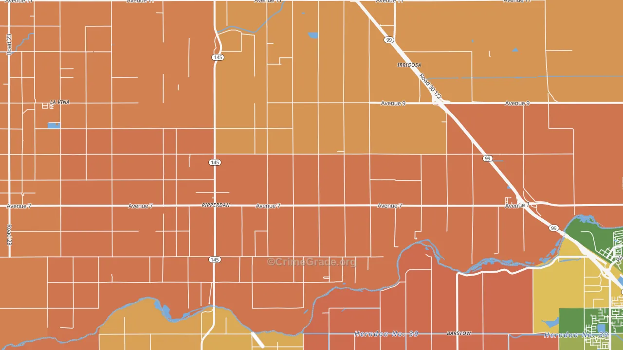 Ripperdan, CA Map of Assault Rates