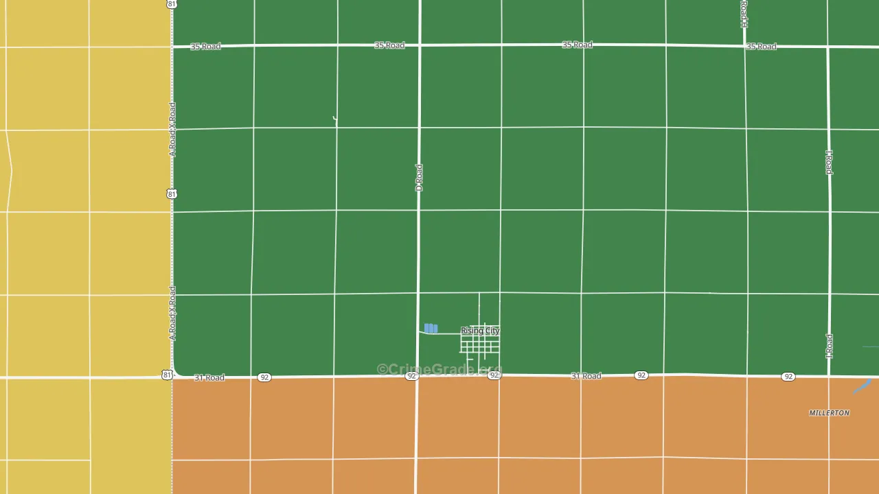 Rising City, NE Map of Assault Rates