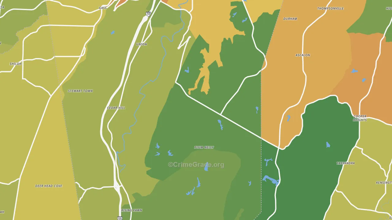 Rising Fawn, GA Map of Assault Rates