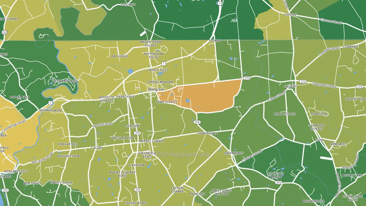 Rising Sun, MD Map of Assault Rates