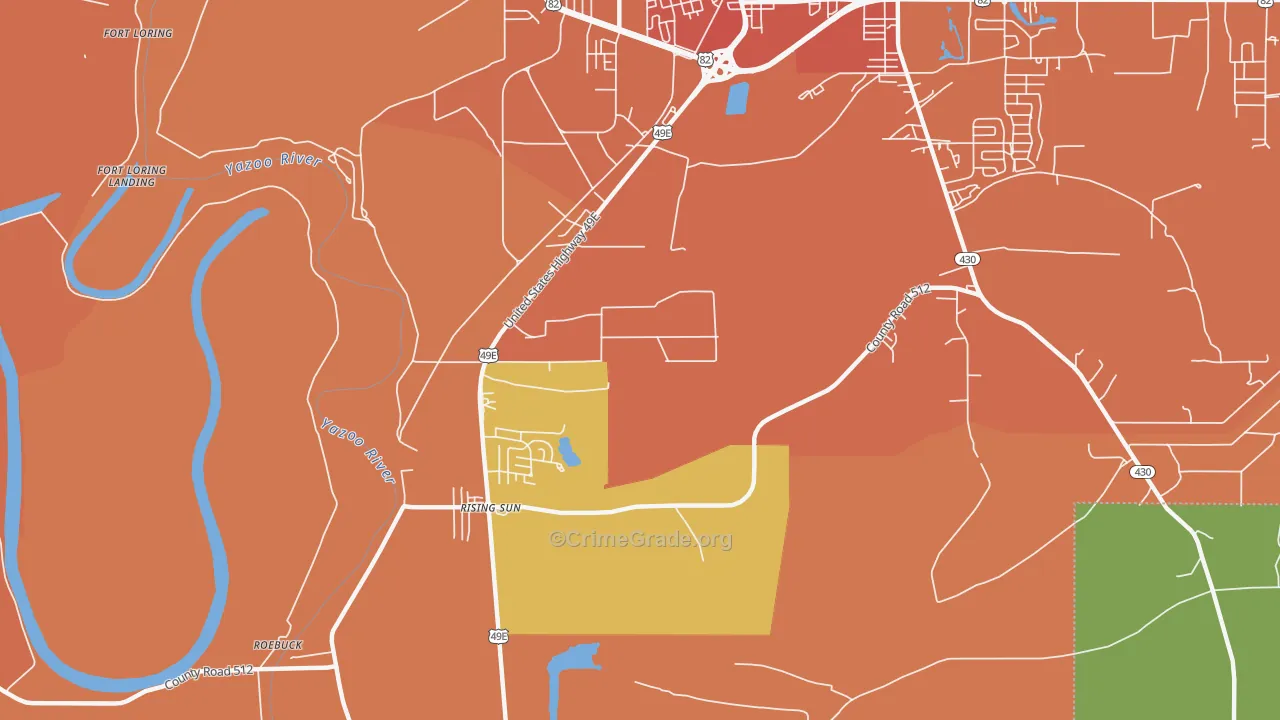 Rising Sun, MS Map of Assault Rates