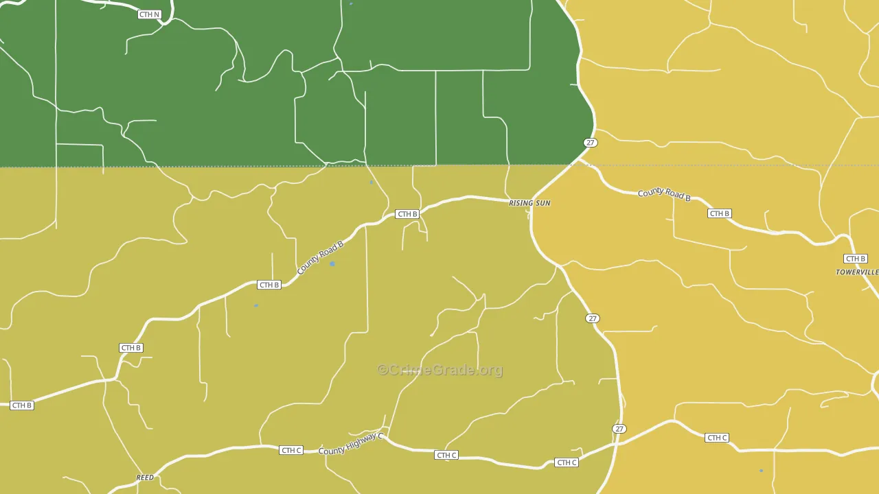 Rising Sun, WI Map of Assault Rates