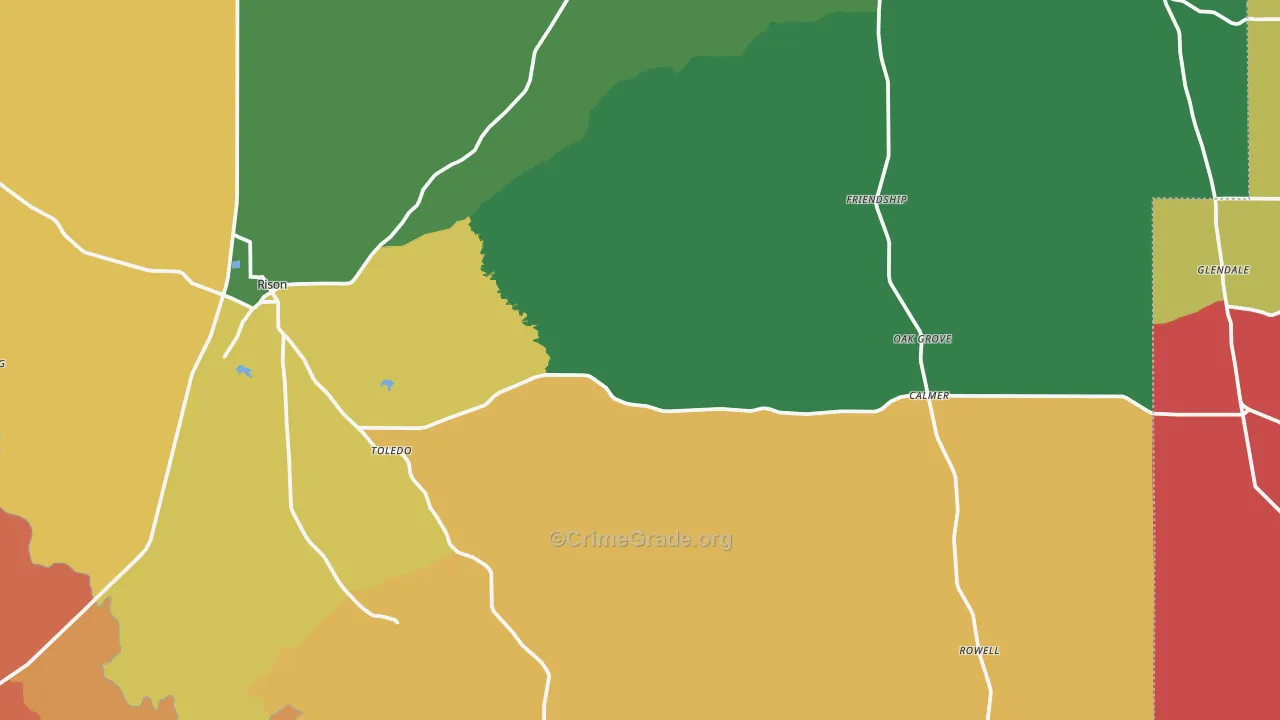 Rison, AR Map of Assault Rates