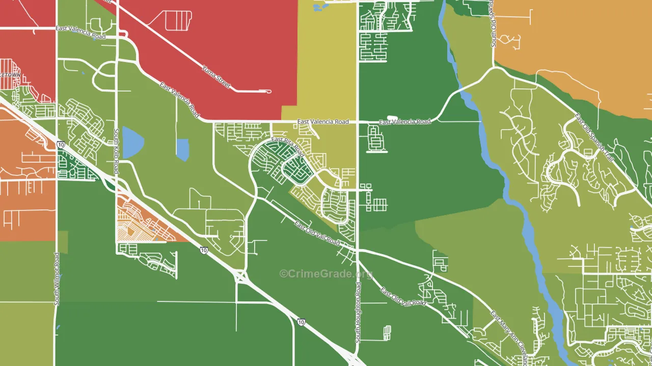 Rita Ranch, Tucson, AZ Map of Assault Rates