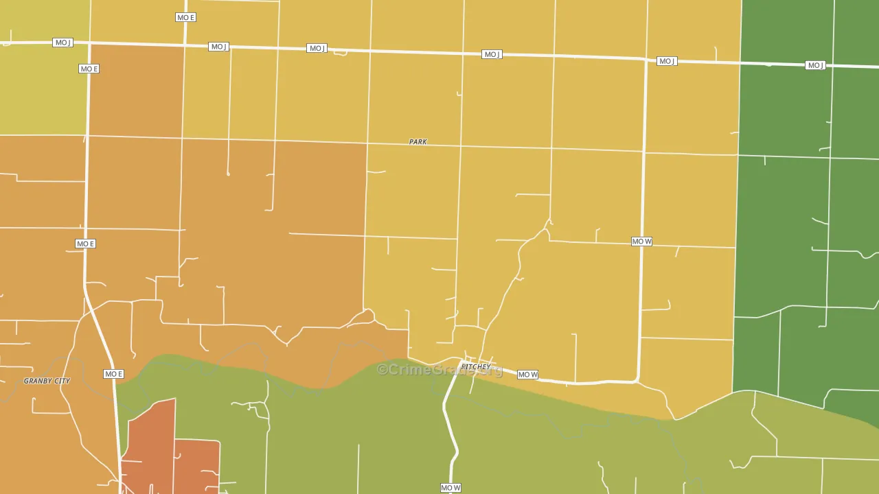 Ritchey, MO Map of Assault Rates