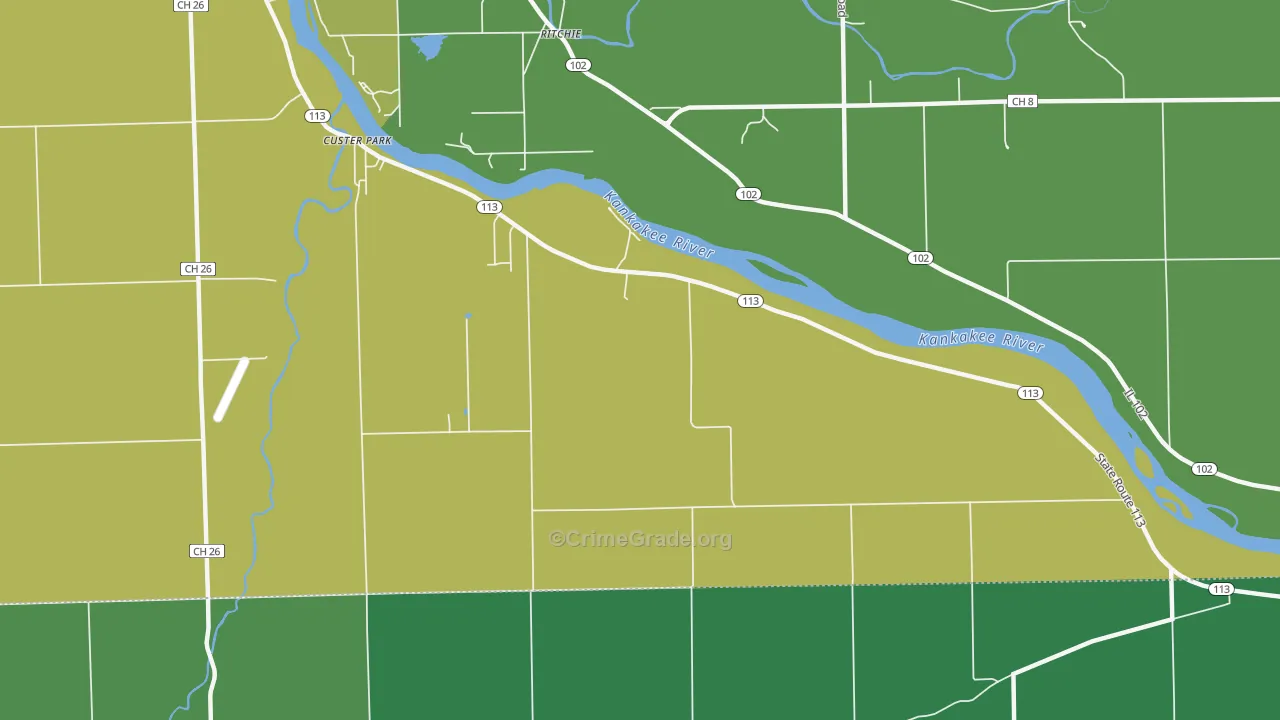 Ritchie, IL Map of Assault Rates