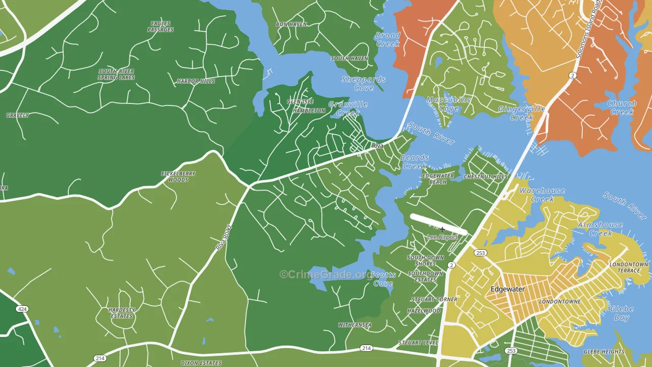 Riva, MD Map of Assault Rates