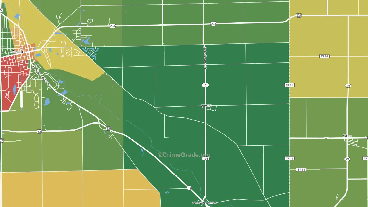 Rivare, IN Map of Assault Rates