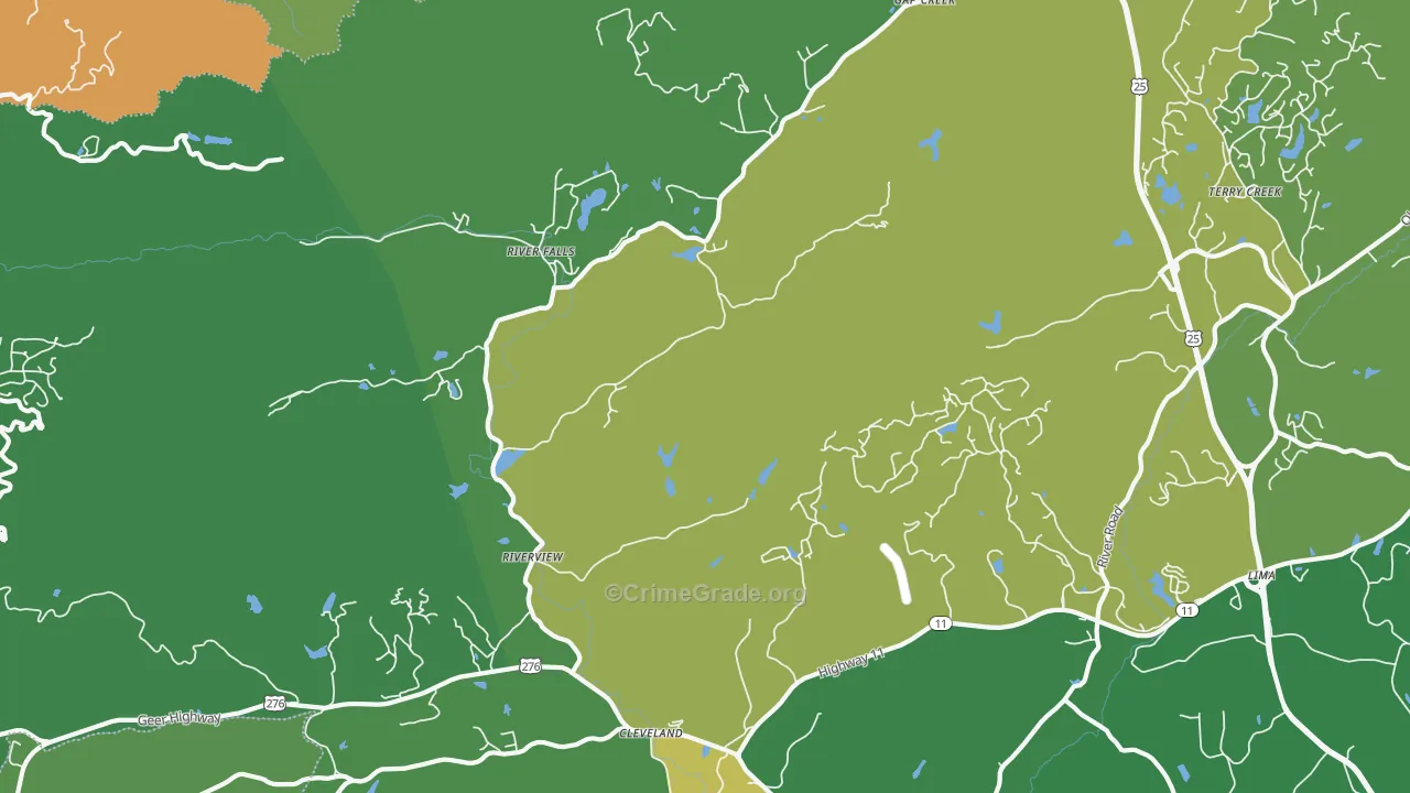 River Falls, SC Map of Assault Rates