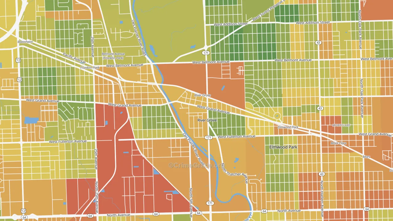 River Grove, IL Map of Assault Rates
