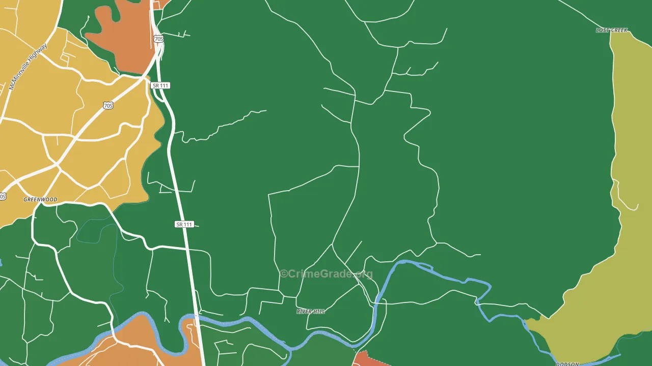 River Hill, TN Map of Assault Rates