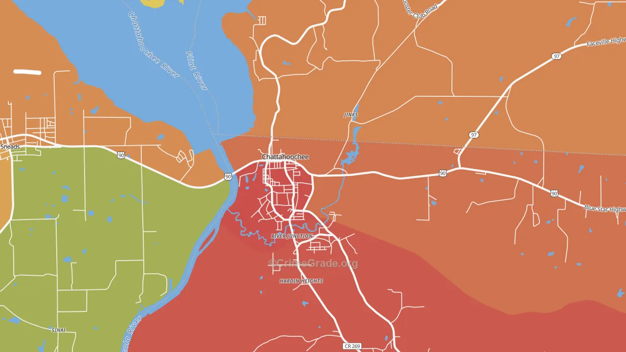 River Junction, FL Map of Assault Rates