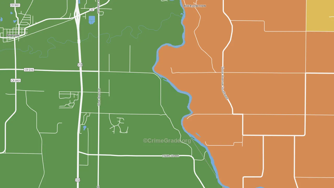 River Junction, IA Map of Assault Rates