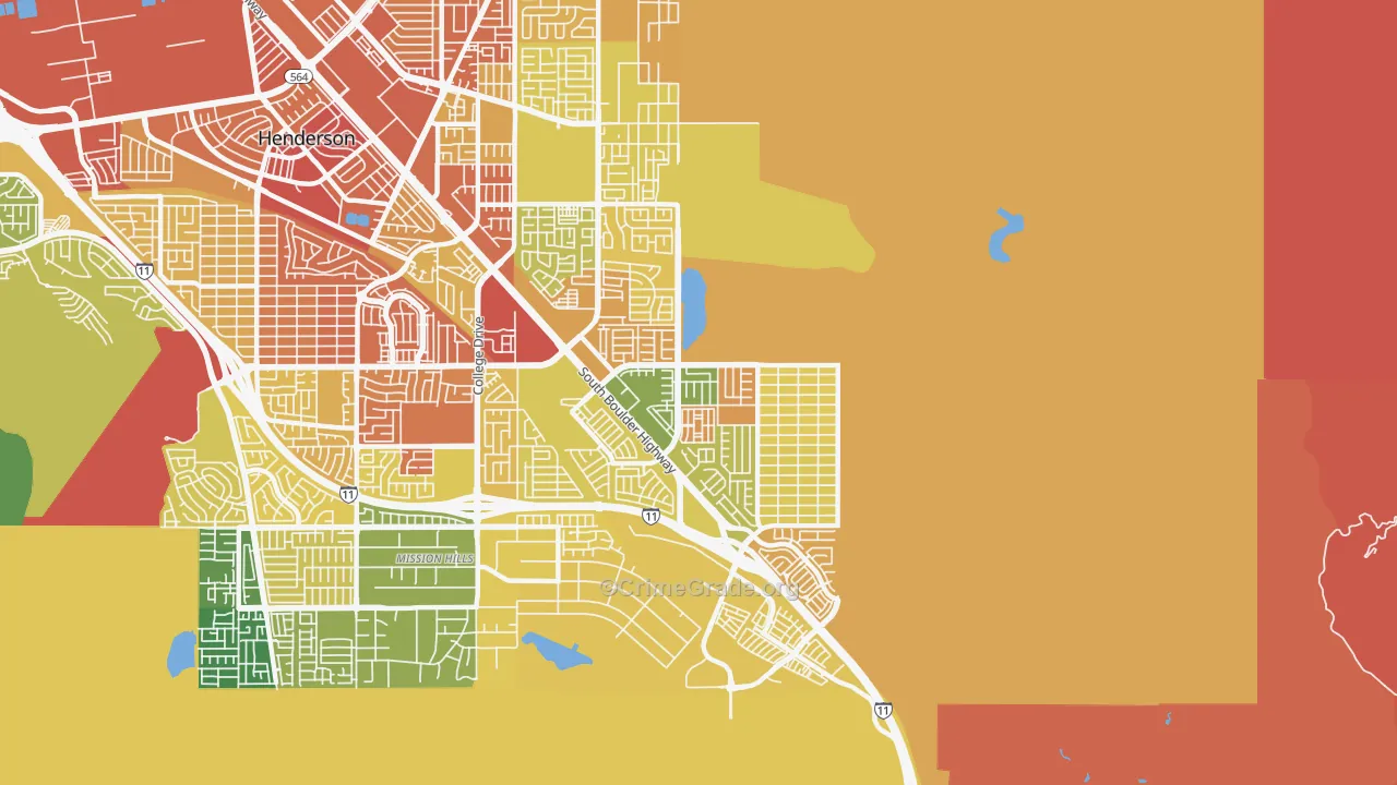 River Mountain, Henderson, NV Map of Assault Rates