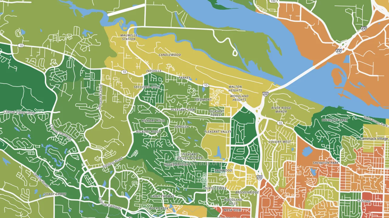 River Mountain, Little Rock, AR Map of Assault Rates
