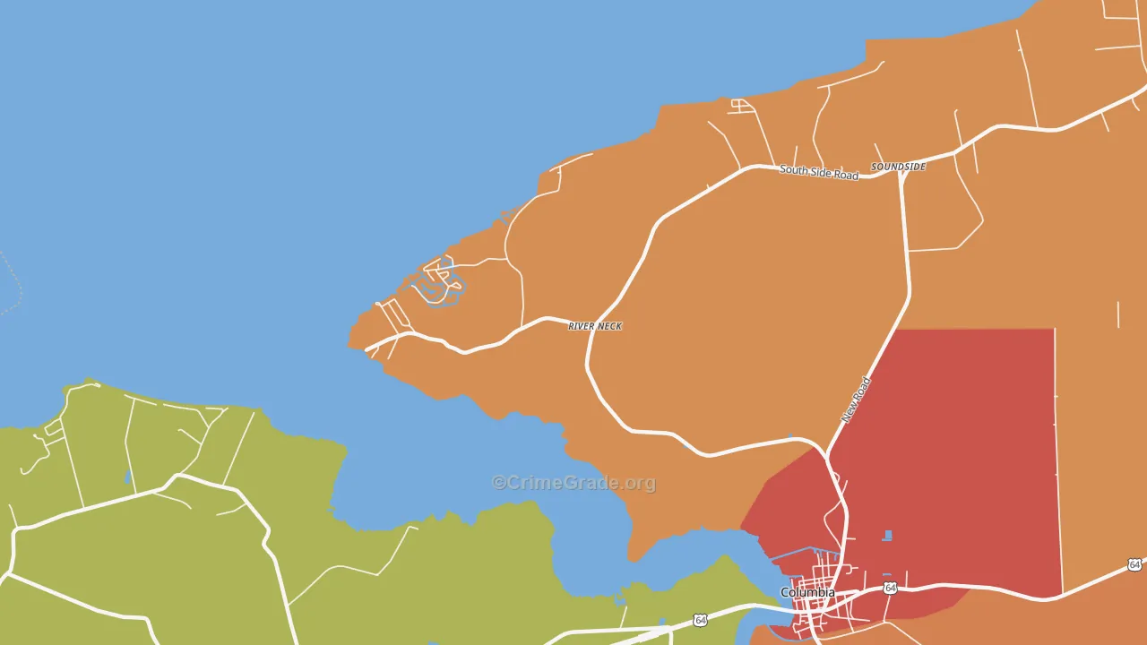River Neck, NC Map of Assault Rates